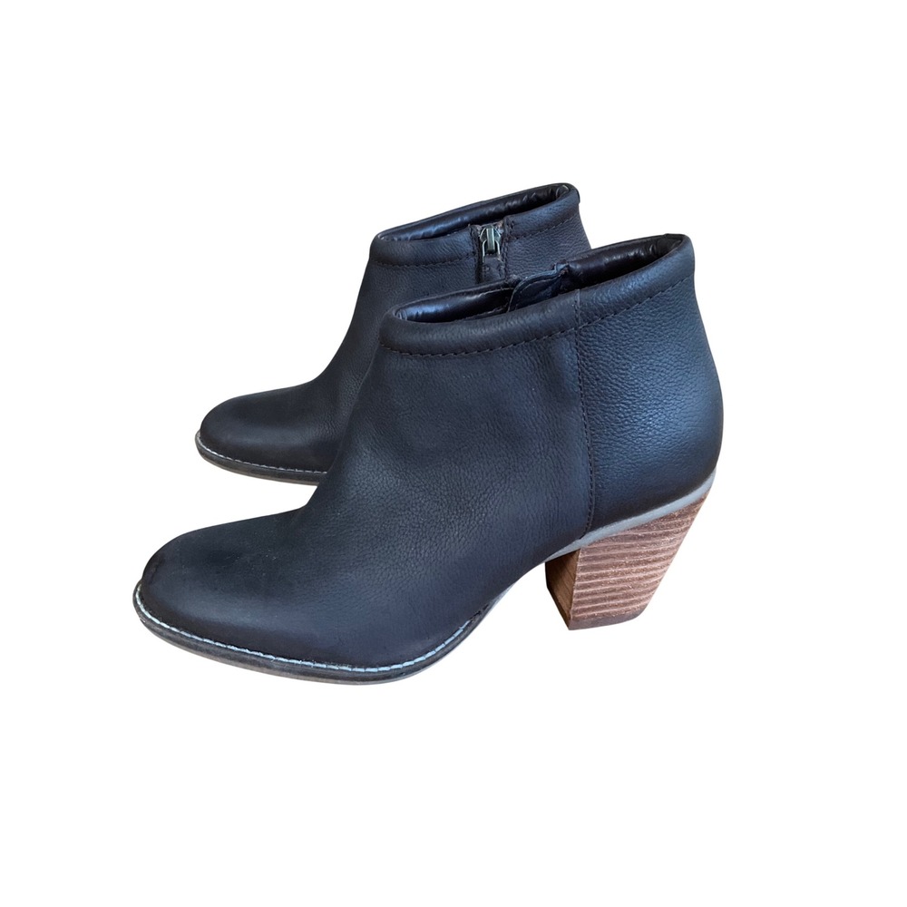 Cole Haan Ankle Booties Women 7B Dark Brown Leather Block Heel